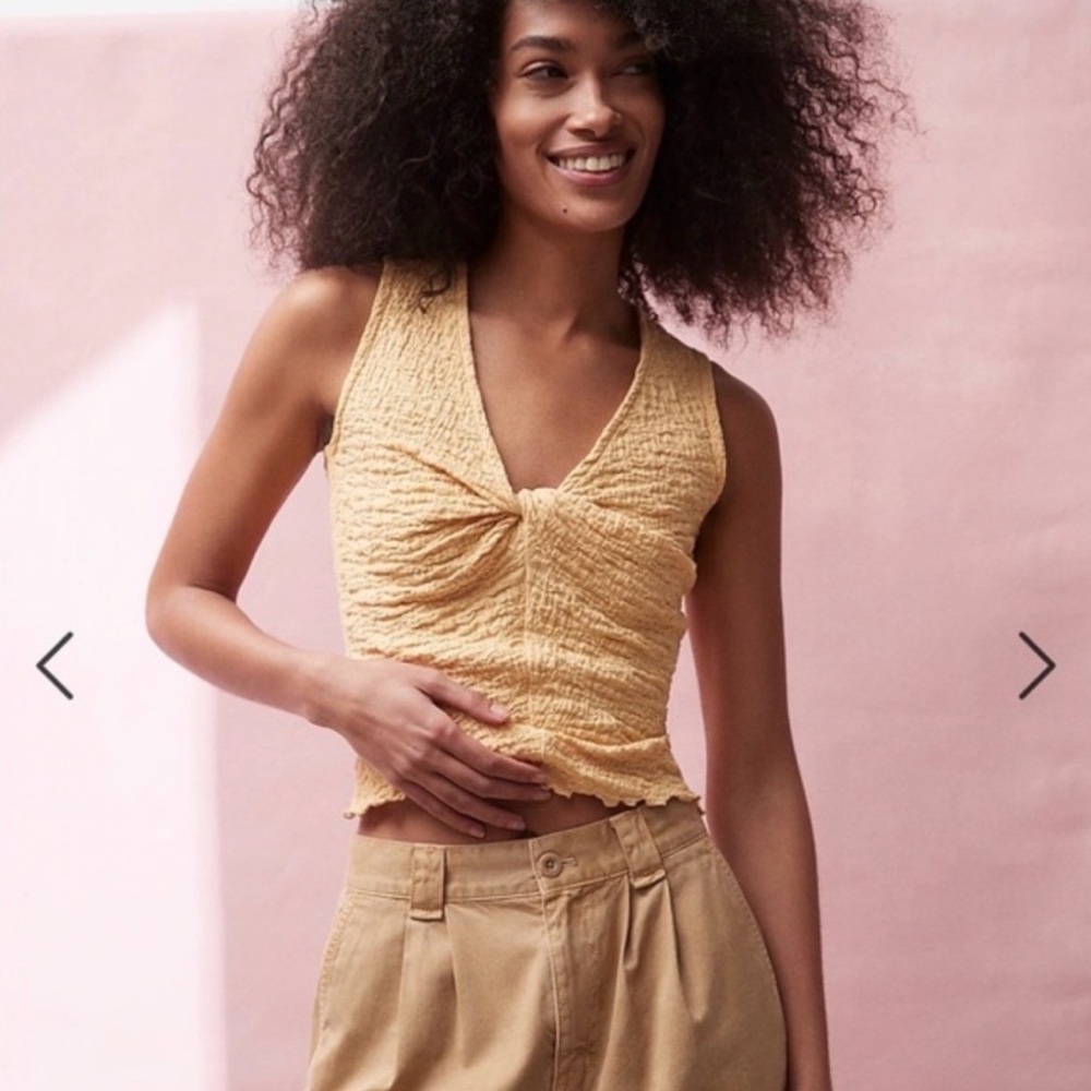 Madewell twist front popcorn knit tank top size xl